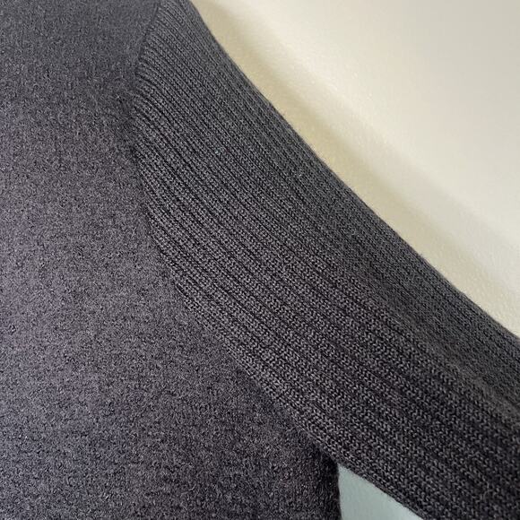 Vintage Christopher & Banks Women 100% Wool Cardigan Full Zip Sz L Black Japan - Picture 6 of 11